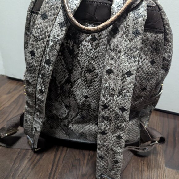 MCM Black and Gold Studded Backpack - Picture 4 of 8